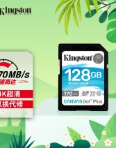金士顿(Kingston) U3 V30内存卡 SD存储卡 读速170MB/s 高速版 4K超高清视频 终身保固