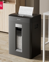 得力碎纸机23L黑色德标5级高保密可带钉碎纸办公室用设备单次8张